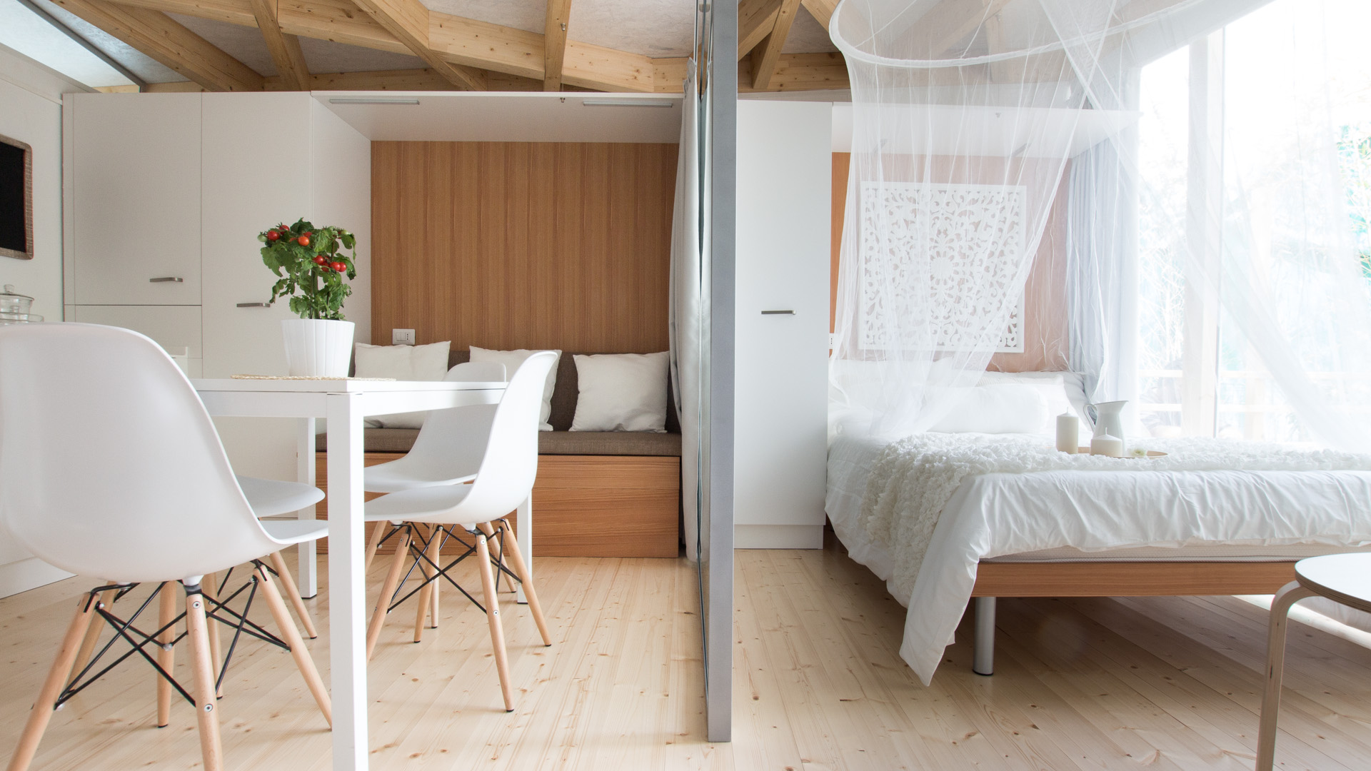 Modern Building With Wood Wall