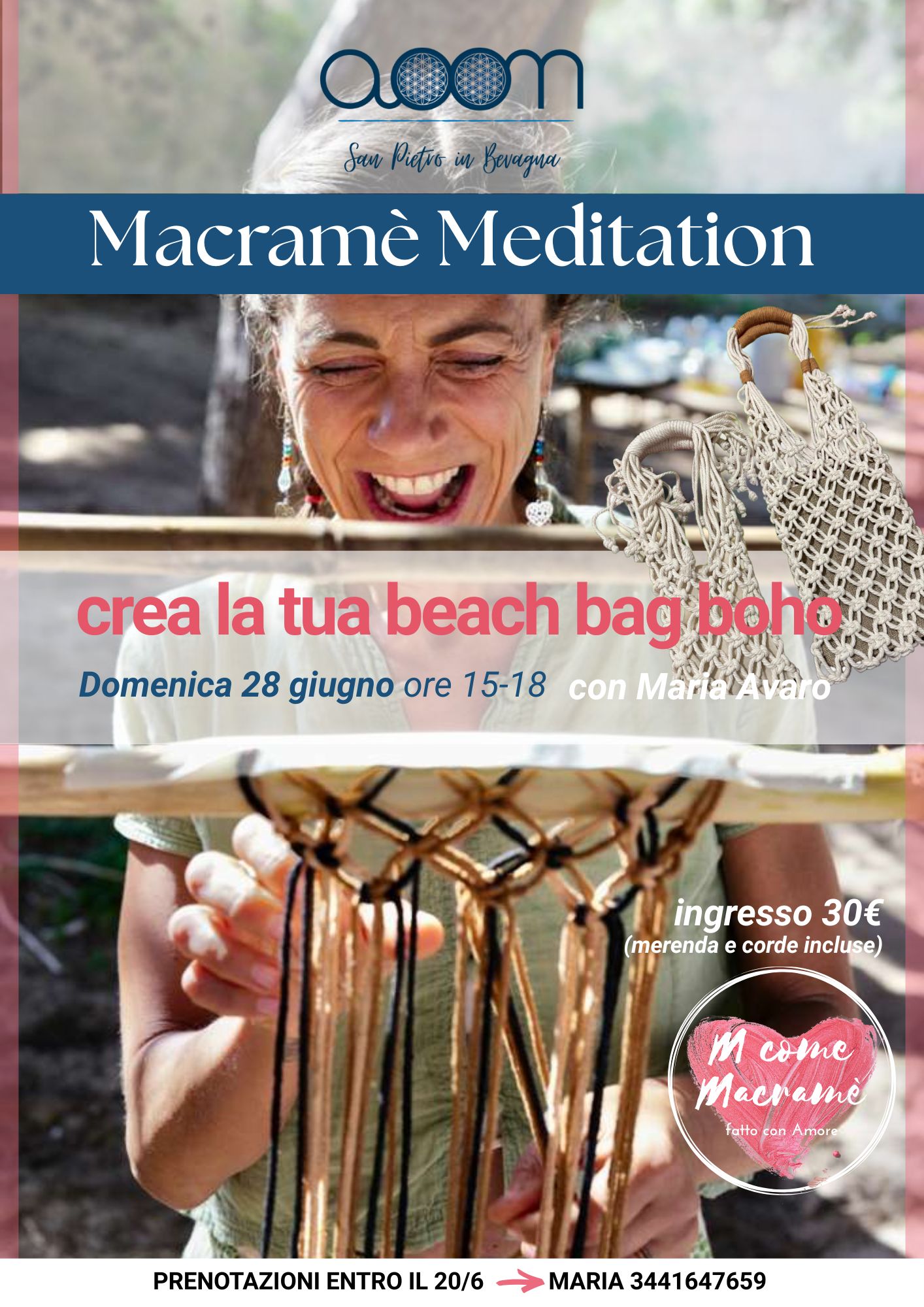 Macramè workshop boho bag